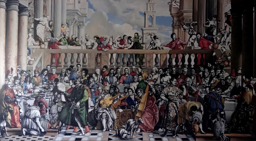 Les noces de Cana-bis, Huile sur toile 300x150, oeuvre inachevée.